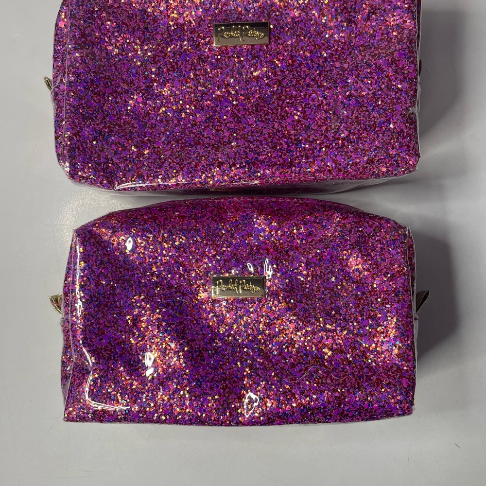 Purple Glitter Cosmetic Bag Set